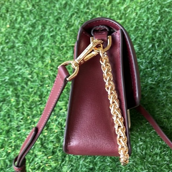 Michael Kors Sonia Medium Leather Shoulder Bag Merlot - Picture 4 of 16